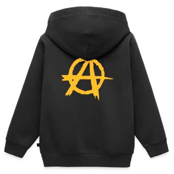 Anarchy - Kids Premium Organic Zip-up Hoodie - black - Back - AI Model Kid Male (0cm)