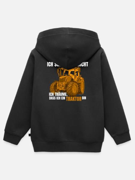ich schnarche nicht - Kinder Premium Organic Zip Hoodie - Schwarz