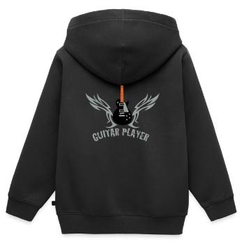 guitar_072011_l_3c - Kinder Premium Organic Zip Hoodie - Schwarz - Hinten - AI Model Kid Male (0cm)