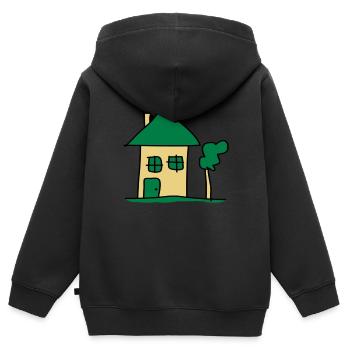 house - Kids Premium Organic Zip-up Hoodie - black - Back - AI Model Kid Male (0cm)