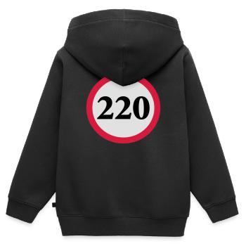 geschwindigkeitstafel_220 - Kinder Premium Organic Zip Hoodie - Schwarz - Hinten - AI Model Kid Male (0cm)