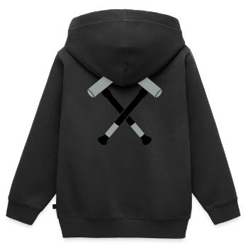 Doppelhammer Hammer gekreuzt - Kinder Premium Organic Zip Hoodie - Schwarz - Hinten - AI Model Kid Male (0cm)