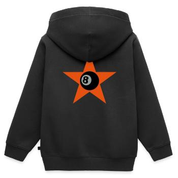 8 ball star - Kids Premium Organic Zip-up Hoodie - black - Back - AI Model Kid Male (0cm)