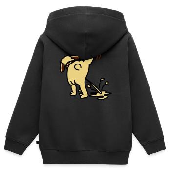 pinkelhund - Sweat Premium à capuche zippé enfant bio - noir - Dos - AI Model Kid Male (0cm)