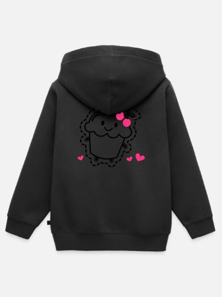Muffin - Kinder Premium Organic Zip Hoodie - Schwarz