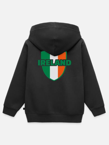 Ireland - Kinder Premium Organic Zip Hoodie - Schwarz
