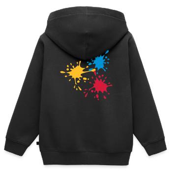 Farbe - Kinder Premium Organic Zip Hoodie - Schwarz - Hinten - AI Model Kid Male (0cm)