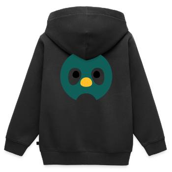 Cartoon Penguin Face - Kids Premium Organic Zip-up Hoodie - black - Back - AI Model Kid Male (0cm)