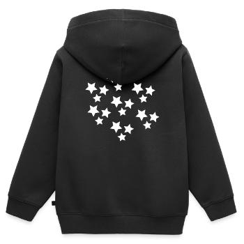 STAR. STAR. STERNE. PARTY. JAHRESTAG. WEIHNACHTEN. - Kinder Premium Organic Zip Hoodie - Schwarz - Hinten - AI Model Kid Male (0cm)