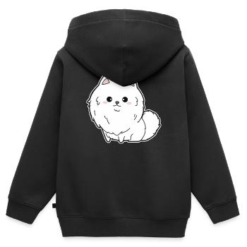 Pois nains - Sweat Premium à capuche zippé enfant bio - noir - Dos - AI Model Kid Male (0cm)