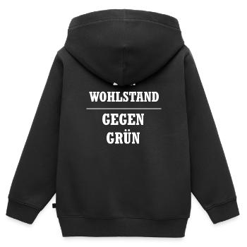 Für Wohlstand Gegen Anti Grün Bundestag Wahl 2021 - Kinder Premium Organic Zip Hoodie - Schwarz - Hinten - AI Model Kid Male (0cm)