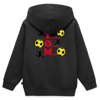 Tom - Kinder Premium Organic Zip Hoodie - Schwarz - Hinten - AI Model Kid Male (0cm)