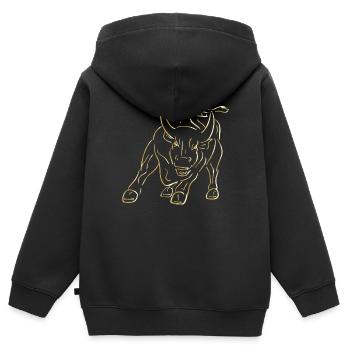 Stier / Wall street Bull / Börse / Lambo - Kinder Premium Organic Zip Hoodie - Schwarz - Hinten - AI Model Kid Male (0cm)
