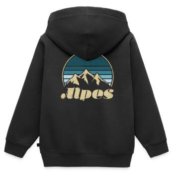 Alpes - Alpen ... Wandern, Berge, Skifahren - Kinder Premium Organic Zip Hoodie - Schwarz - Hinten - AI Model Kid Male (0cm)