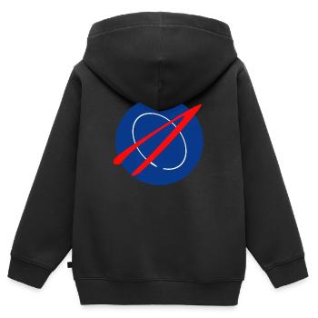 Space Patch - Kids Premium Organic Zip-up Hoodie - black - Back - AI Model Kid Male (0cm)