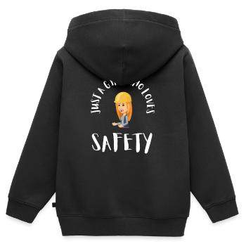 Incident Analyst Security Manager & Safety - Kinder Premium Organic Zip Hoodie - Schwarz - Hinten - AI Model Kid Male (0cm)