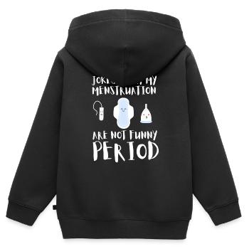 PMDD Awareness Premenstrual Syndrome Menstrual - Kids Premium Organic Zip-up Hoodie - black - Back - AI Model Kid Male (0cm)