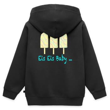 Eis Eis Baby - Kinder Premium Organic Zip Hoodie - Schwarz - Hinten - AI Model Kid Male (0cm)