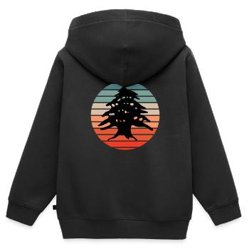 Lebanese Yalla Habibi Arabic Arab And Islam Muslim - Kinder Premium Organic Zip Hoodie - Schwarz - Hinten - AI Model Kid Male (0cm)