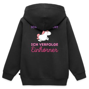Muddy run shirt mud Matsch Laufshirt Team obstacle - Kinder Premium Organic Zip Hoodie - Schwarz - Hinten - AI Model Kid Male (0cm)