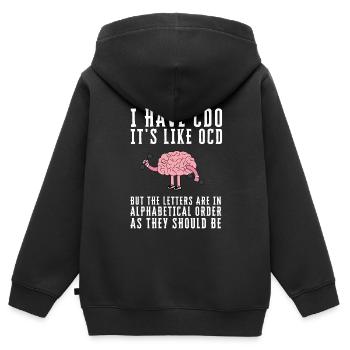TocD Conscience du trouble obsessionnel-compulsif - Sweat Premium à capuche zippé enfant bio - noir - Dos - AI Model Kid Male (0cm)