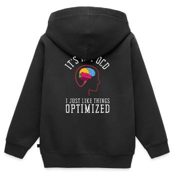 TocD Conscience du trouble obsessionnel-compulsif - Sweat Premium à capuche zippé enfant bio - noir - Dos - AI Model Kid Male (0cm)