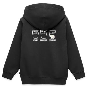 Feta Greek Feta Cheese Lover And Greek Foodlover - Kinder Premium Organic Zip Hoodie - Schwarz - Hinten - AI Model Kid Male (0cm)