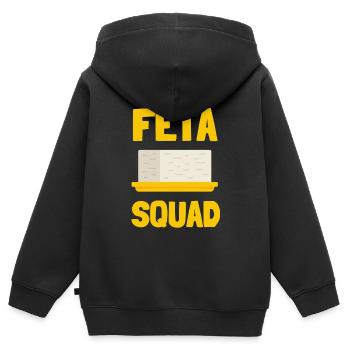 Feta Greek Feta Cheese Lover And Greek Foodlover - Kinder Premium Organic Zip Hoodie - Schwarz - Hinten - AI Model Kid Male (0cm)