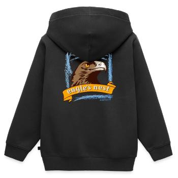 Nid d’aigles Kehlstein Kehlsteinhaus Berchtesgaden - Sweat Premium à capuche zippé enfant bio - noir - Dos - AI Model Kid Male (0cm)
