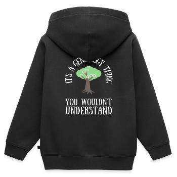 Genealogist Family Historian Genealogy Genealogist - Kids Premium Organic Zip-up Hoodie - black - Back - AI Model Kid Male (0cm)