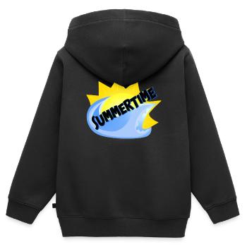 Sommerzeit - Kinder Premium Organic Zip Hoodie - Schwarz - Hinten - AI Model Kid Male (0cm)