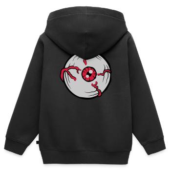 Big Crazy Horror Eye - Kids Premium Organic Zip-up Hoodie - black - Back - AI Model Kid Male (0cm)