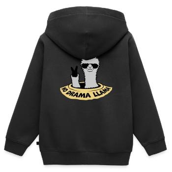 Bottom Hole Peace Lama - Kids Premium Organic Zip-up Hoodie - black - Back - AI Model Kid Male (0cm)