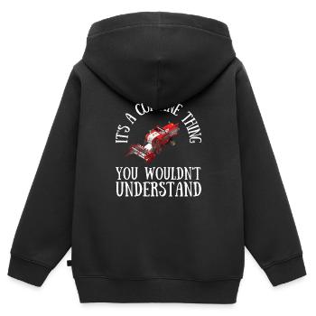 Farming Combine Harvester Driver Agriculture - Kinder Premium Organic Zip Hoodie - Schwarz - Hinten - AI Model Kid Male (0cm)