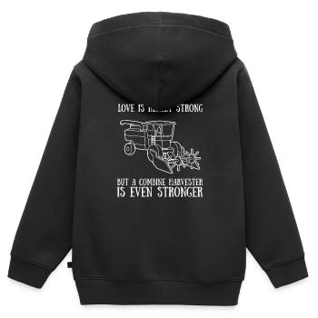Farming Combine Harvester Driver Agriculture - Kinder Premium Organic Zip Hoodie - Schwarz - Hinten - AI Model Kid Male (0cm)