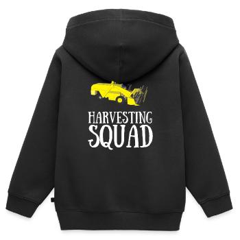 Farming Combine Harvester Driver Agriculture - Kinder Premium Organic Zip Hoodie - Schwarz - Hinten - AI Model Kid Male (0cm)