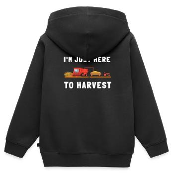 Farming Combine Harvester Driver Agriculture - Kinder Premium Organic Zip Hoodie - Schwarz - Hinten - AI Model Kid Male (0cm)