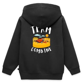 Farming Combine Harvester Driver Agriculture - Kinder Premium Organic Zip Hoodie - Schwarz - Hinten - AI Model Kid Male (0cm)