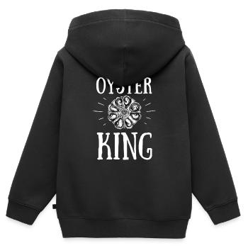 Huîtres écaillées fruits de mer et pelleteuse de palourdes - Sweat Premium à capuche zippé enfant bio - noir - Dos - AI Model Kid Male (0cm)