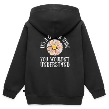 Huîtres écaillées fruits de mer et pelleteuse de palourdes - Sweat Premium à capuche zippé enfant bio - noir - Dos - AI Model Kid Male (0cm)