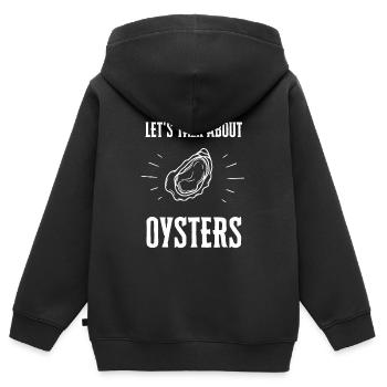 Huîtres écaillées fruits de mer et pelleteuse de palourdes - Sweat Premium à capuche zippé enfant bio - noir - Dos - AI Model Kid Male (0cm)