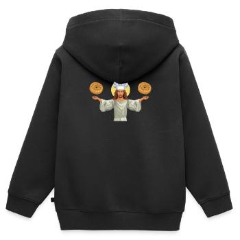 Sesame Bagel New York Jewish Deli - Kinder Premium Organic Zip Hoodie - Schwarz - Hinten - AI Model Kid Male (0cm)