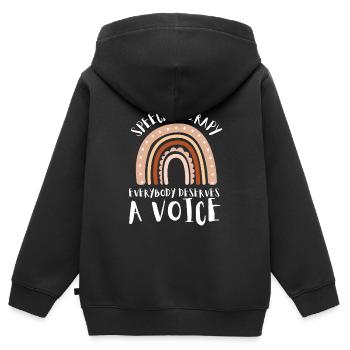 Speech Language Pathologist Speech Therapy SLP - Kinder Premium Organic Zip Hoodie - Schwarz - Hinten - AI Model Kid Male (0cm)
