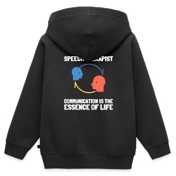 Speech Language Pathologist Speech Therapy SLP - Kinder Premium Organic Zip Hoodie - Schwarz - Hinten - AI Model Kid Male (0cm)