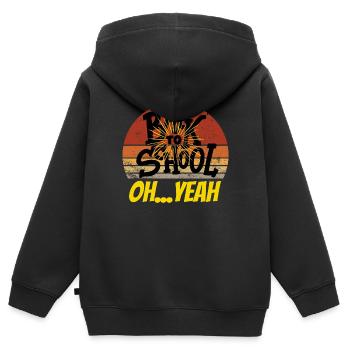 Retour à l'école OH YEAH éclairs - Sweat Premium à capuche zippé enfant bio - noir - Dos - AI Model Kid Male (0cm)