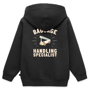 Baggage Handler Airfield Airport Worker - Kids Premium Organic Zip-up Hoodie - black - Back - AI Model Kid Male (0cm)