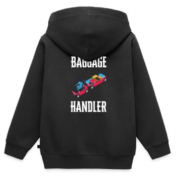 Baggage Handler Airfield Airport Worker - Kids Premium Organic Zip-up Hoodie - black - Back - AI Model Kid Male (0cm)