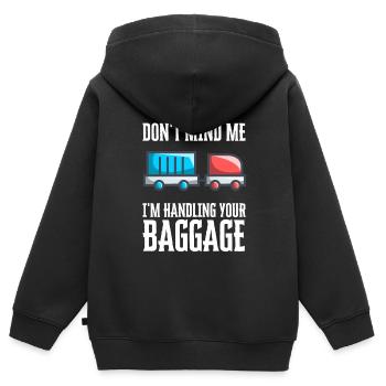 Baggage Handler Airfield Airport Worker - Kids Premium Organic Zip-up Hoodie - black - Back - AI Model Kid Male (0cm)
