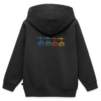 Aerial Tram Tramway Cable Car Cableway Gondola - Kids Premium Organic Zip-up Hoodie - black - Back - AI Model Kid Male (0cm)