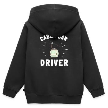 Aerial Tram Tramway Cable Car Cableway Gondola - Kids Premium Organic Zip-up Hoodie - black - Back - AI Model Kid Male (0cm)
